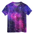 thumbnail image 4 of Ulanda 3D Shirt for Girls Novelty Star Graphic Tops Crewneck Short Sleeve Summer Clothes Soft Lightweight T-Shirt Tee (Purple, 8-9 Years), 4 of 4