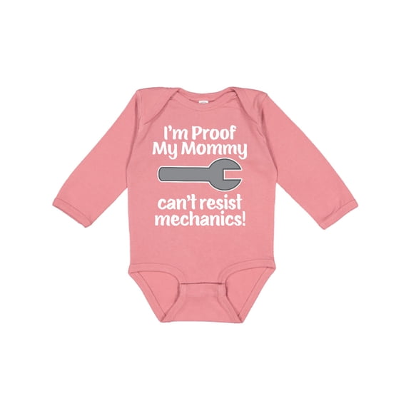 Inktastic Mechanic Daddy Proof Mommy Cant Resist Boys or Girls Long Sleeve Baby Bodysuit