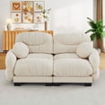 thumbnail image 3 of FFH 82" Modular Sectional Sofa, Chenille 2 Seater Cloud Couch for Living Room, Beige, 3 of 12