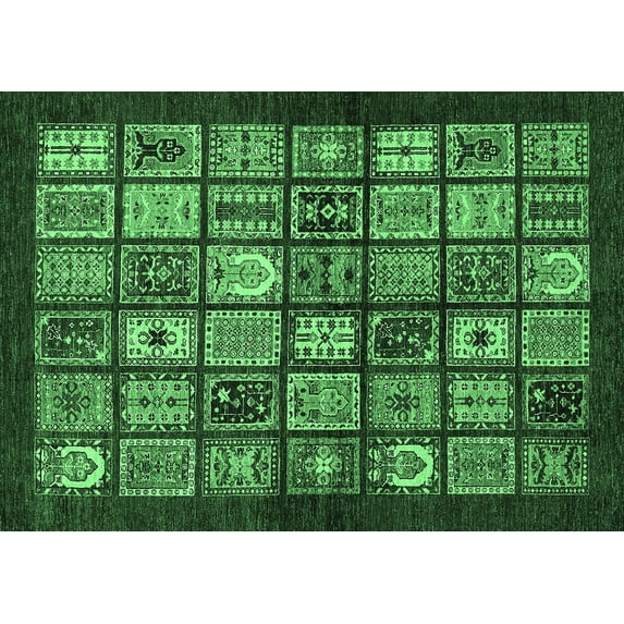 Ahgly Company Indoor Rectangle Southwestern Emerald Green Country Area Rugs, 4' x 6'