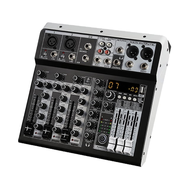 audio mixer,portable dj audio mixer sound board console,4 channel stereo digital sound mixing console,professional audio mixer sound board console,gaming podcast dj studio sound CUTICAT mezclador de audio