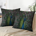 thumbnail image 3 of LALILO Throw Pillow Covers Peacock With Spread Tale Animal Cushion Cover 18" x 18", 2 Pack, 3 of 6