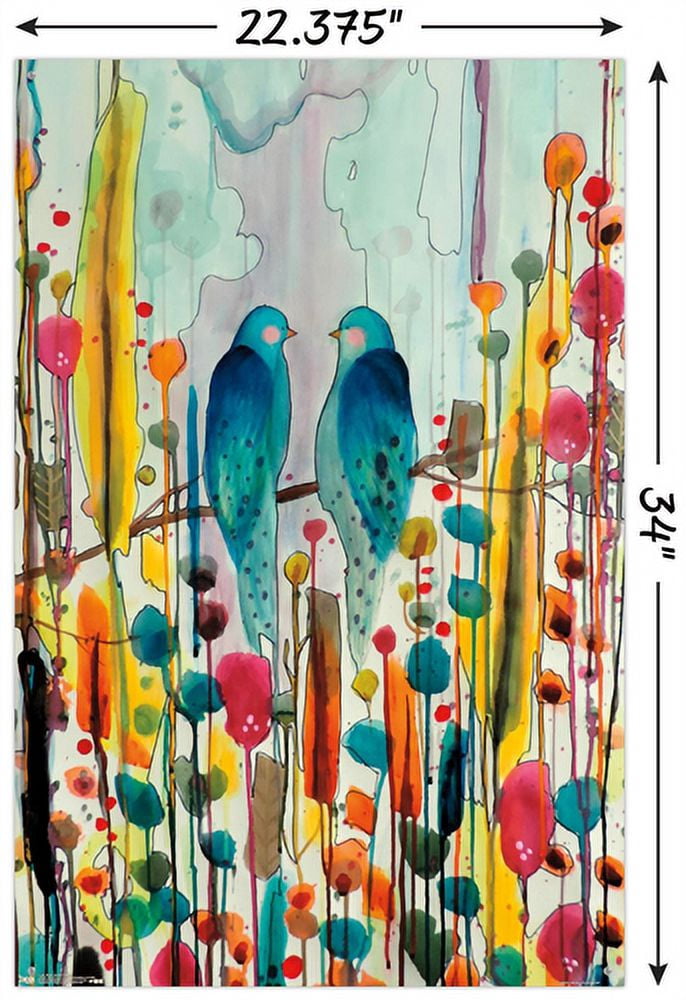 Sylvie Demers - Birds Wall Poster with Push Pins, 22.375" x 34"