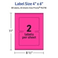thumbnail image 6 of Avery Printable Rectangle Labels, Neon Magenta, 4" x 6", 80ct, 6 of 11