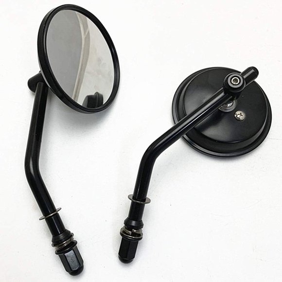 G Need Classic Black Motorcycle Mirrors, 8mm Thread, Compatible XL 883 1200 Iron 883 Road King (Round)