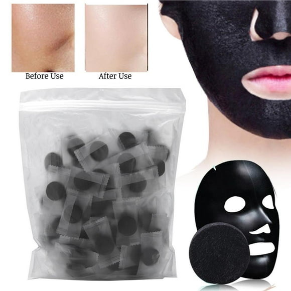 100pcs Bamboo Charcoal Fiber Compressed Mask Facial Face Mask Mask Paper DIY Skin Care DIY Facial Mask