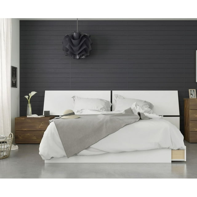 Ensemble de chambre à coucher 3 pièces Arcadia de Nexera, Truffe et Blanc