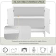 thumbnail image 6 of Sumdeal Kitchen Sideboard Buffet Storage Cabinet, Simple Storage Cabinet Accent Cabinet with Solid Wood Veneer and Metal Leg Frame for Living Room, Entryway, Dining Room (White), 6 of 7