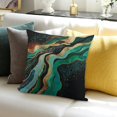 thumbnail image 3 of Patifu Throw Pillow Cover Abstract Black Marble Green Malachite  Cushion Cover Standard Square Decorative Pillow Cover for Sofa and Bed Double Side Print 24x24in, 3 of 5