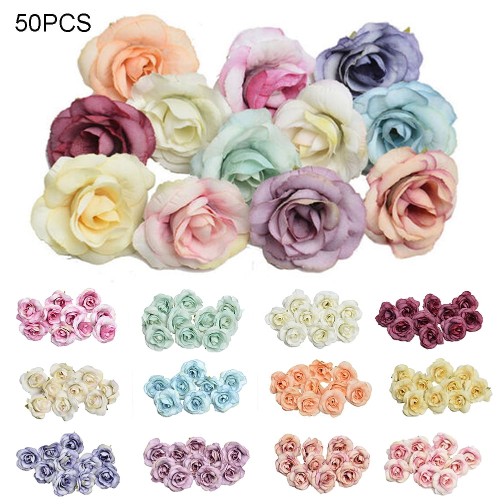 Ruibeauty Fake Flower Heads in Bulk Wholesale for Crafts DIY Artificial