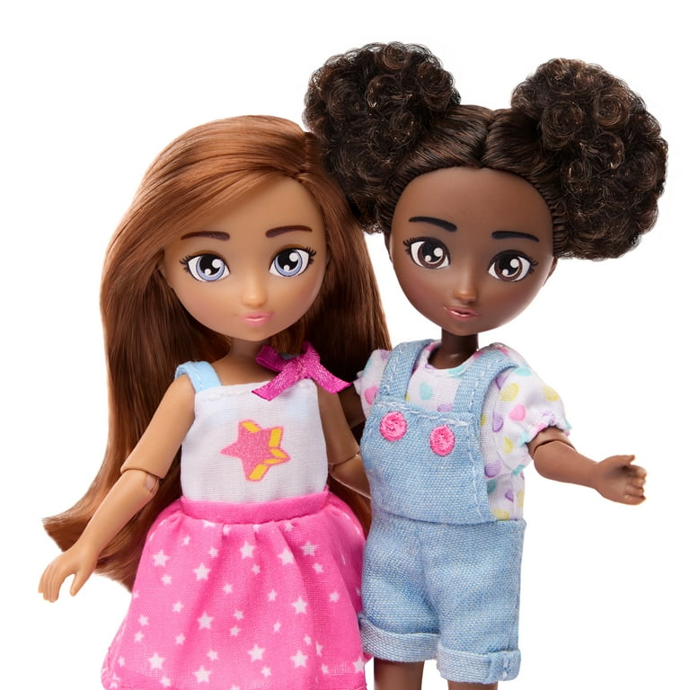Hey Bestie Isa & Evie 18 Piece Set of 2 (5.5-inch) Mini Dolls with