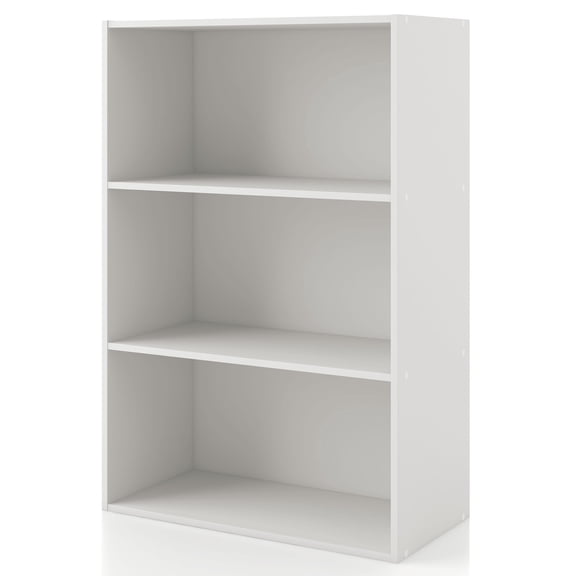 Join Stackable 3-Tier Wood White Bookcase