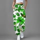 thumbnail image 3 of Pantalones de mezclilla mujer Gibobby Pantalones sanitarios estampados casuales sueltos y versátiles Verde M, 3 of 4