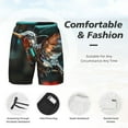 thumbnail image 3 of Kdxio Futuristic Robot Hummingbird Print Mens Swim Shorts with Mesh Lining, Breathable and Quick-Drying, Adjustable Waist, Privacy Pocket-Large, 3 of 6