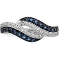 thumbnail image 4 of 14K White Gold Blue And Diamond Swirl Ring (Size 7) Made In India rm5681-bd-050-wa, 4 of 5