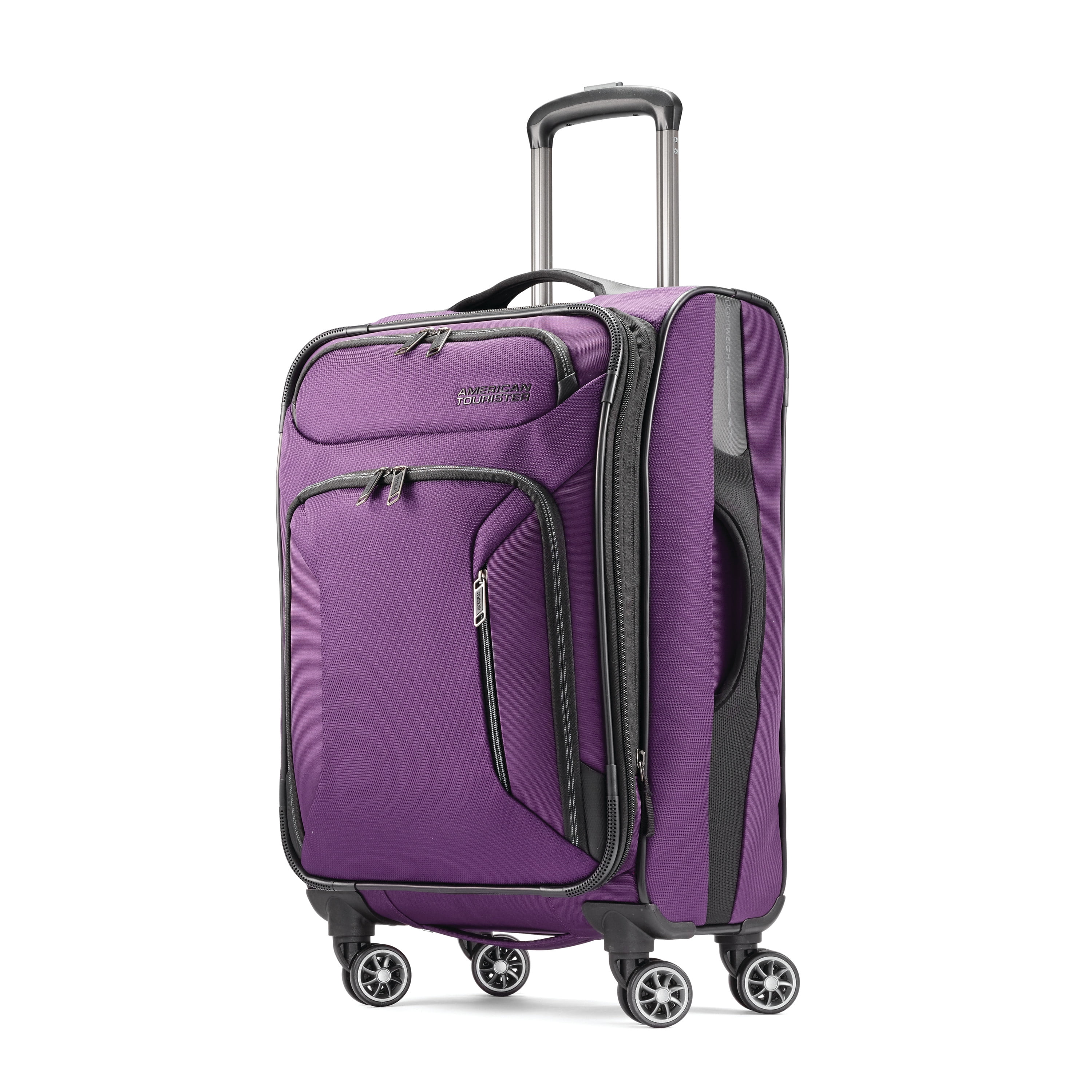 american tourister purple luggage