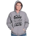 thumbnail image 4 of Outer Space Galaxy Adventure Cool UFO Unisex Fleece Graphic Zip Up Hoodie Brisco Brands 3X, 4 of 5