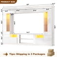 thumbnail image 6 of ANPOO 107" Large Wall Unit Entertainment Center with Bookshelves & LED Lights and Storage Shelves, Modern High Glossy TV Stand Media Console Table with Bridge Cabinet for Living Room & Home Theater, 6 of 9