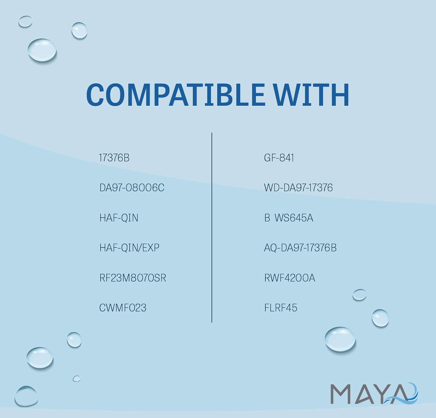 Maya DA97-17376B Refrigerator Water Filter Replacement for Samsung, Compatible with HAF-QIN, RF23M8070SR, HAF-QIN/EXP, DA97-08006C, 3-Pack