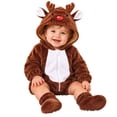 thumbnail image 3 of REDARER Baby Christmas Reindeer 3PCS Set Hooded Romper with Foot Covers Warm Outfit for Autumn Winter Holiday Photography,0-3 Months, 3 of 8