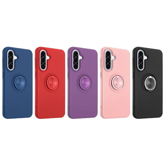 Samsung Galaxy S26 Phone Case, Slim Fit Ring Kickstand Shock Resistant Phone Case for Samsung Galaxy S26 Black