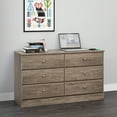 thumbnail image 6 of Prepac Astrid 6-Drawer Double Dresser, Drifted Gray, 6 of 12