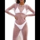 thumbnail image 3 of Vestido de Transparente con Perlas y Diamantes de Imitación para Mujer. Traje de Baño Tipo Bikini. S, 3 of 10