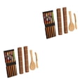 thumbnail image 2 of Matsuzay Juego para hacer sushi, cortina, rollo de arroz, cocina, esteras japonesas retorcidas, esparcidor de verduras, utensilios de cocina carbonizado 2piezas Matsuzay CBP269093, 2 of 6