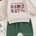 thumbnail image 4 of yboeqw Infant Boys Fall Clothes 2 Piece Outfits Set Long Sleeve Crewneck T-Shirt Cartoon Pattern Print with Matching Pants for 3 6 9 12 Months 2T 3T Khaki,Size 18-24 Months, 4 of 4