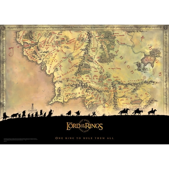 MightyPrint Lord of the Rings Trilogy 'Middle Earth' Graphic Art Print MP24170119