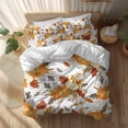 Rustic White Ribbon Thanksgiving Fall California King Duvet Cover Set, Rustic White Orange ...