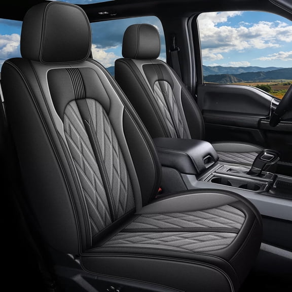 LAONNVIR Seat Covers Custom Fit for 2007-2026 Chevrolet Silverado GMC Sierra 1500 2500HD 3500HD 5-Seats PU Leather Truck Seat Covers Full Set