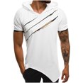 thumbnail image 3 of IYTR Mens Gym Shirts Summer Fashion Solid Color Short Sleeve T Shirts Casual Pullover Hooded Neck Tee Shirts Comfortable Athletic Shirts White M, 3 of 5