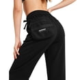 thumbnail image 6 of iHPH7 Women's Hiking Pants Quick Dry Lightweight Water Drawstring Waist Cargo Pants for All Seasons Black XL, 6 of 8