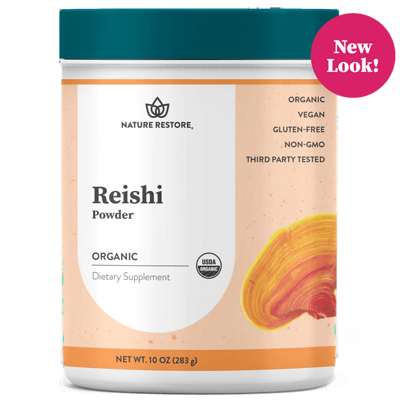USDA Certified Organic Red Reishi Mushroom Powder, 10 Ounces, Non GMO, Gluten Free, Packaged in California, Ganoderma Lucidum / Lingzhi