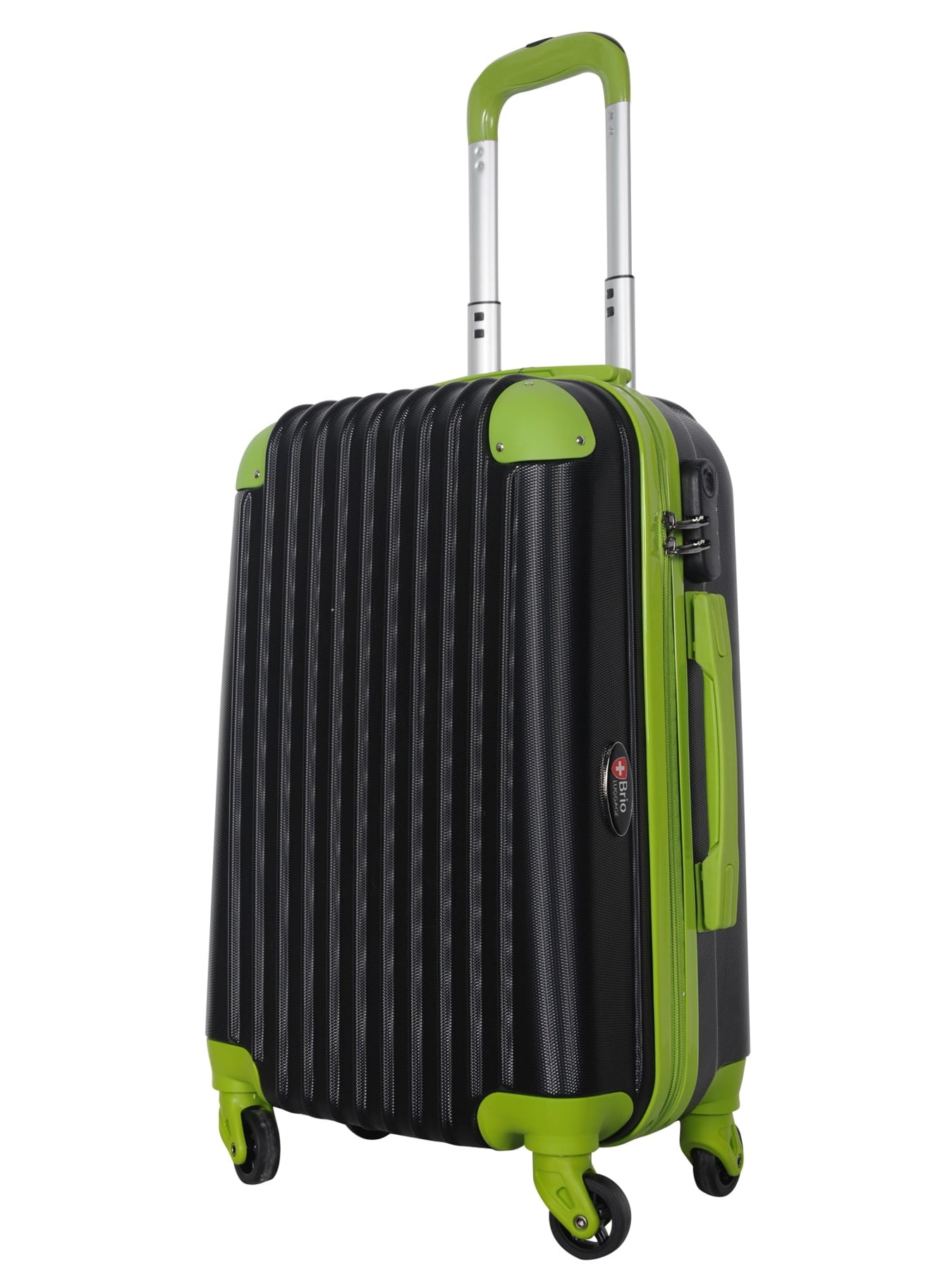 green hardside luggage