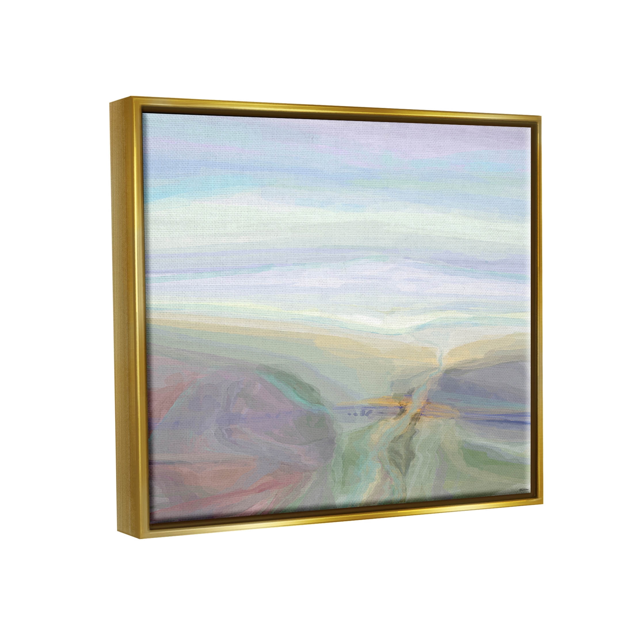 Abstract Pastel Canyon Landscape Abstract Graphic Art Metallic Gold Framed Art Print Wall Art