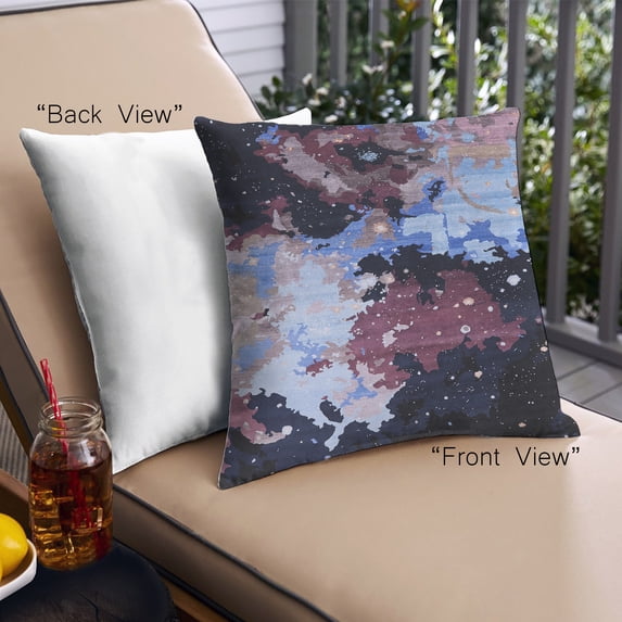 Ahgly Company Outdoor Square Mid-Century Modern Throw Pillow, 18 inch by 18 inch