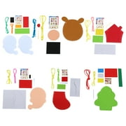 NUOLUX 6pcs Christmas Sewing Craft Bags Handmade Bags Sewing Kit for Kids Holiday Creative Activities