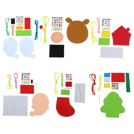 NUOLUX 6pcs Christmas Sewing Craft Bags Handmade Bags Sewing Kit for Kids Holiday Creative Activities