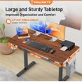 thumbnail image 4 of vfytbgnhj Height Adjustable Standing Home Office Desk | 80  X 40  | Ergonomic Sit Stand  Desk | Adjustable WFH Computer Table | Portable Side Table Computer Desk | Walnut, 4 of 9
