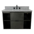thumbnail image 5 of Bellaterra Home 37" Single wall mount vanity in Linen Gray finish top with Gray granite and rectangle sink, 5 of 11