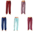 thumbnail image 4 of Qarigey Pantalón largo de poliéster para mujer, reemplazo colorido, informal, Flexible, a cuadros, para dormitorio, holgado, para chicas, Prendas para la parte inferior del cuerpo Rojo S, 4 of 5