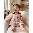 thumbnail image 5 of RUINIXCW Newborn Baby Girl Halloween Outfit Smocked Romper Dress Infant Baby Girls Summer Fall Clothes Pumpkin Spider Embroidery Sleeveless Dress Playsuit, 5 of 8