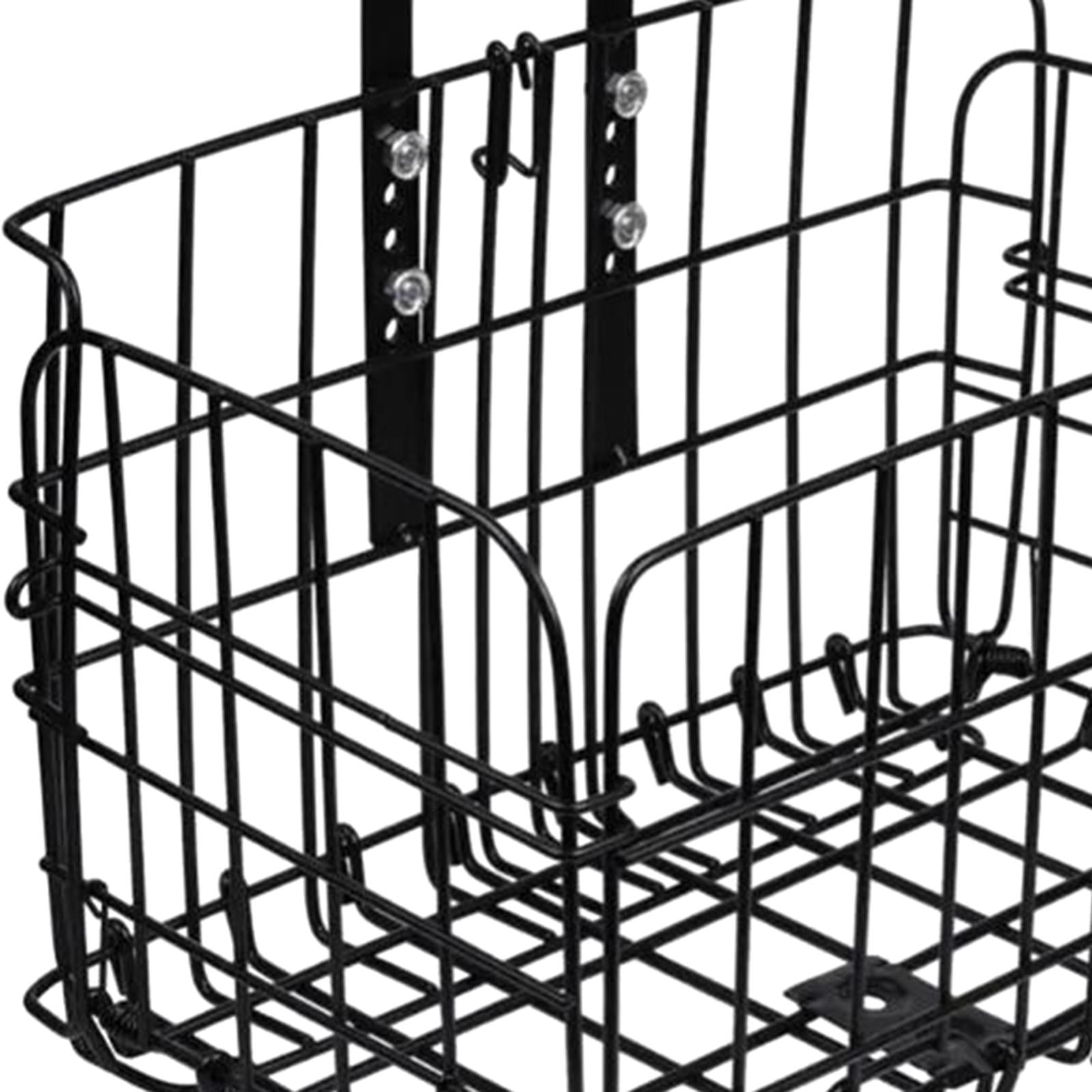 Metal Front Handlebar Bike Basket Detachable Cat Carrier Sturdy Material Durable Black