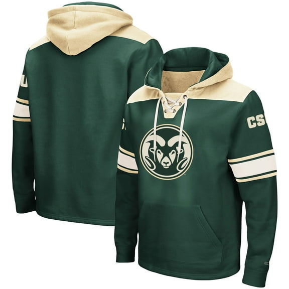 Men's Colosseum Green Colorado State Rams 2.0 Lace-Up Pullover Hoodie