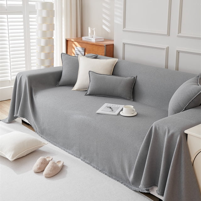 New Four Season Anti Slip Sofa Towel Anti-cat Scratch Sofa Cover Teddy Velvet Waterproof Universal Solid Color Sofa Cloth Towel