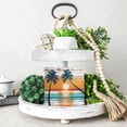 thumbnail image 4 of Cottage Coastal Landscape Wooden Box Sign Farmhouse Decor Boho Bathroom Decor Country Nursery Decor Shelf Decor Accents Wood Block Signs For Desk Decoration 5x5 In, 4 of 6