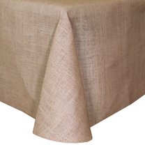 Ultimate Textile Burlap 90 x 132-Inch Rectangle Jute Tablecloth with Rounded Corners Natural