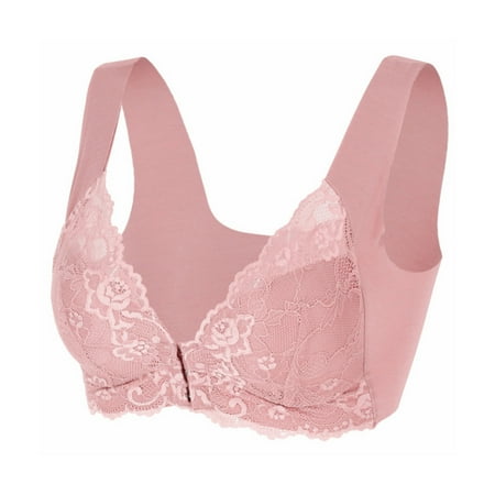 

Spdoo Women s Push Up Lace Bra Racerback Bralette Front Closure Padded Wireless Plunge Smoothing Bra Size 32-50 Fits for A to D Cup